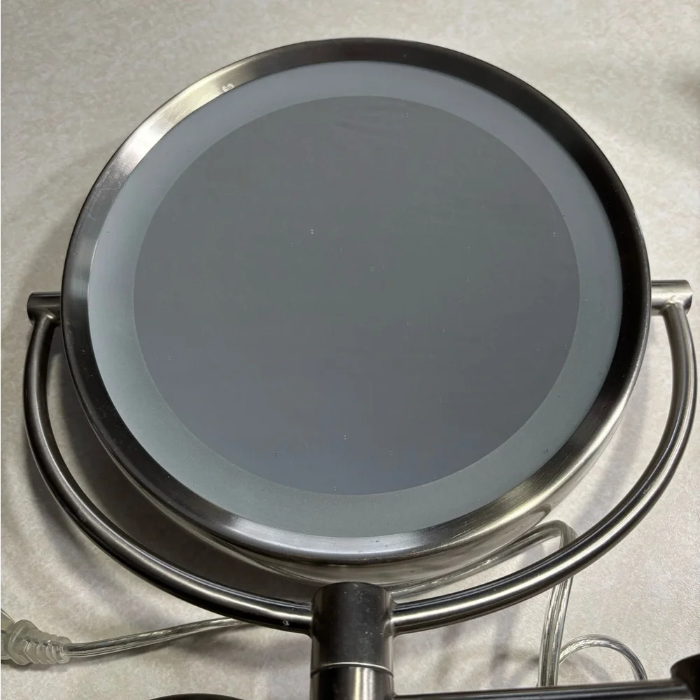Brushed Nickel Wall-Mounted Vanity Mirror